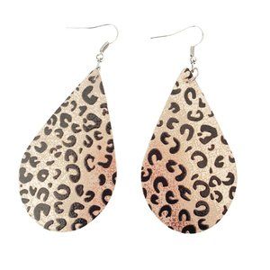 Lovely Leopard Leather Earrings